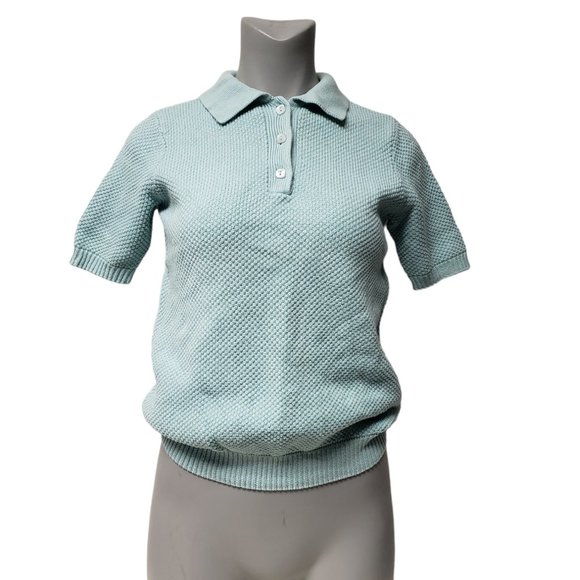 Appleseed's Tops 9s 00s Appleseeds Knitted Collared Mint Green